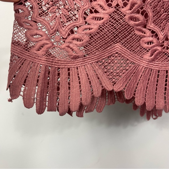 Lovers + Friends DREAM VACAY DRESS In Mauve Pink S Off Shoulder Revolve Lace - Picture 9 of 16